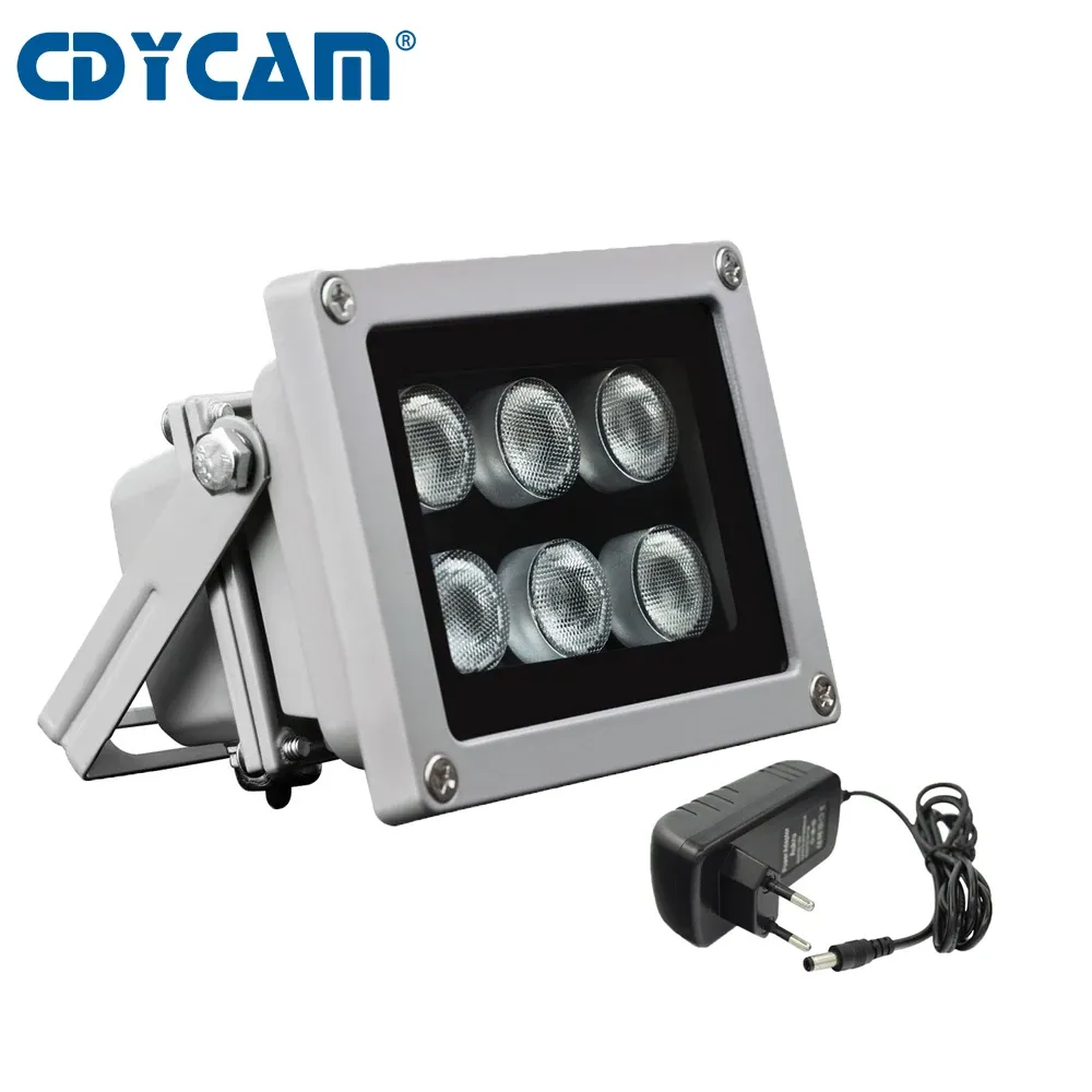 Accessori cdycam cctv 6pcs array da 850nm LED IR illuminator a infrarossi a infrarossi impermeabile visione notturna della notte cctv Light per la telecamera di sorveglianza