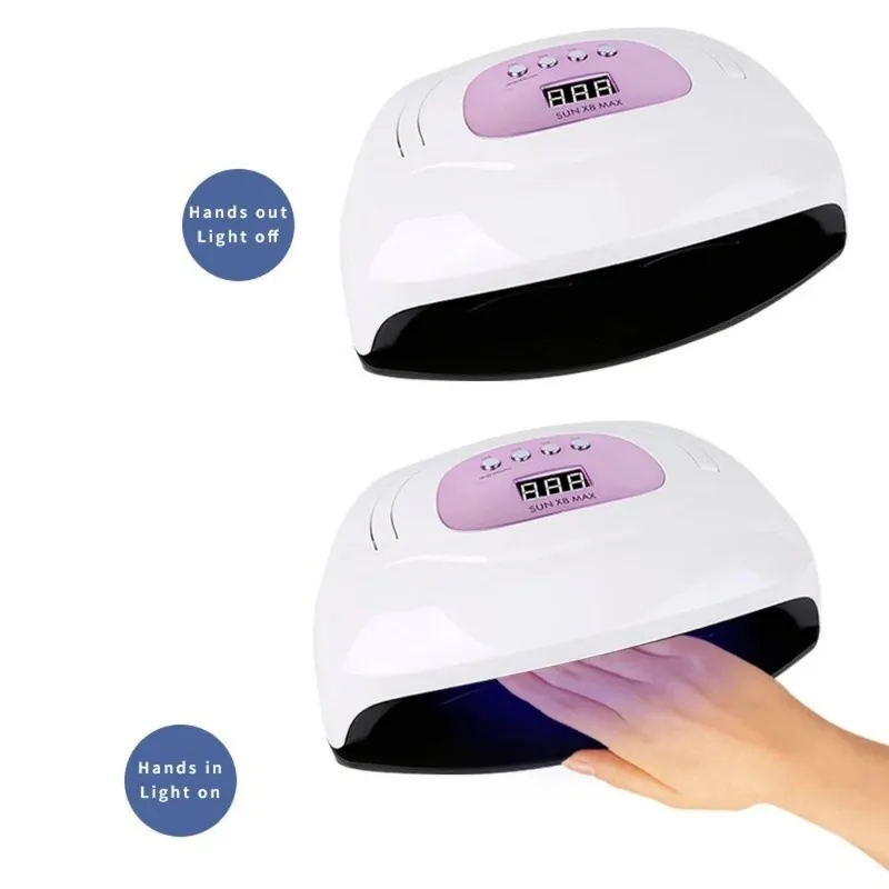 220W Sun x8max LED LEMPE LEAU LUMIÈRE GEL GEL VARNIS POSOTION MANICURE DÉRYIN