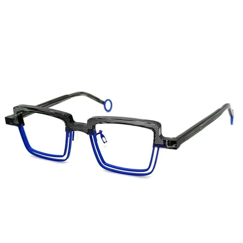 Spinner optische Brille für Männer Frauen Retro Designer Modeblatt Acetat Rahmen detaillierte Elastizität Square Style Anti-Blau-Lichtlinsenplatte mit Box