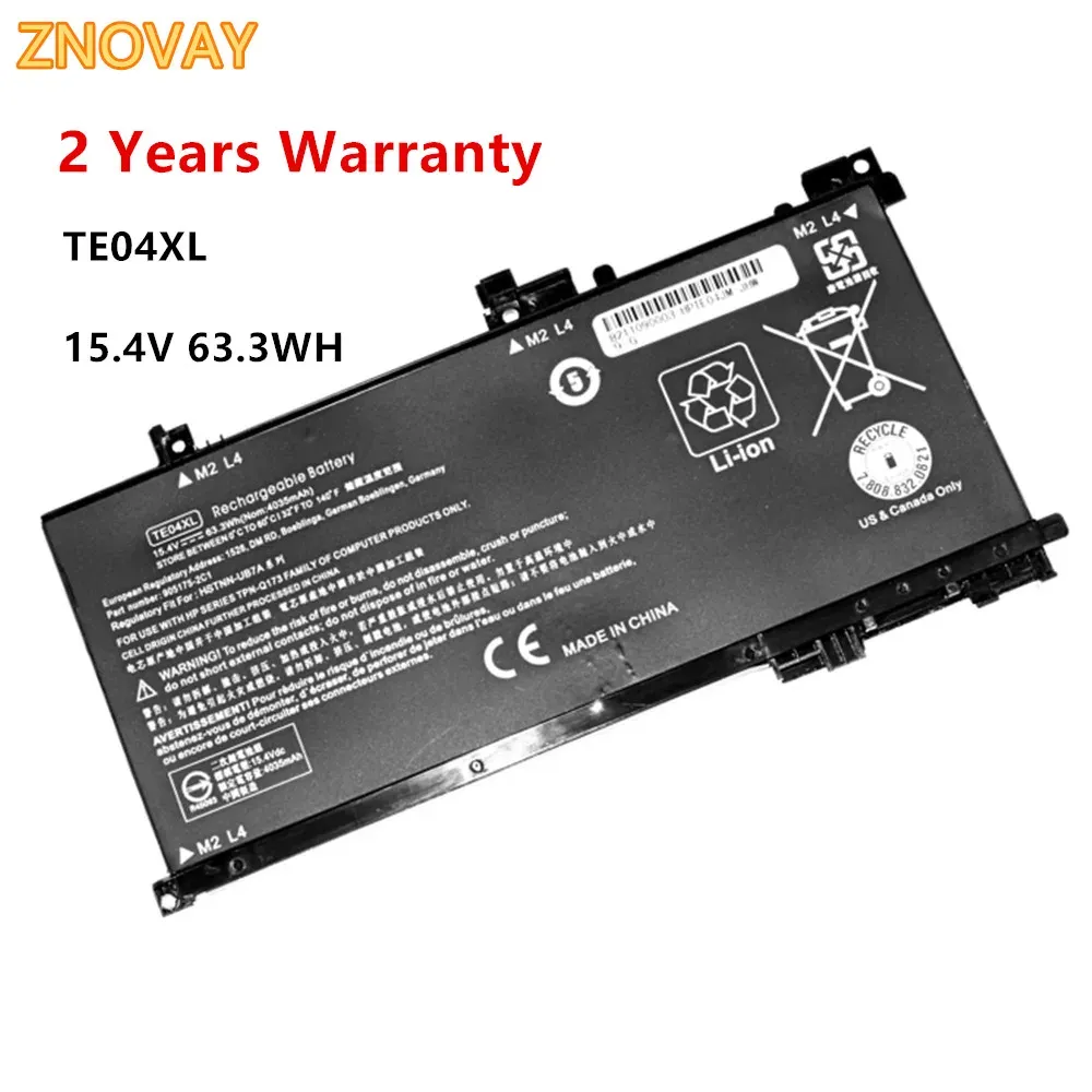 Cards Znovay Te04xl Laptop Battery for Hp Omen 15ax200 15 Ax218tx 15ax210tx 15ax235nf 15ax202n 15bc200 Hsndb7t 15.4v 63.3wh