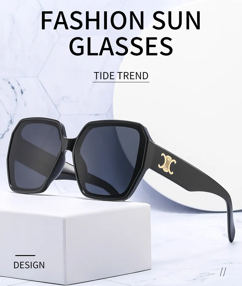 Projektant luksusowy moda klasyczna Stylowa kwadratowa rama okulary przeciwsłoneczne osobowość ulica strzała kobiety