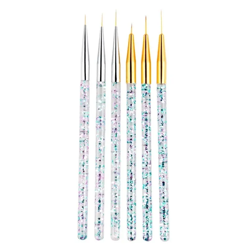 2024 3st Acrylic French Stripe Nail Art Liner Brush Set 3D Tips Manicure Ultra-Thin Line Ritning Pen UV Gel Borsts Målar ToolsFor 3D