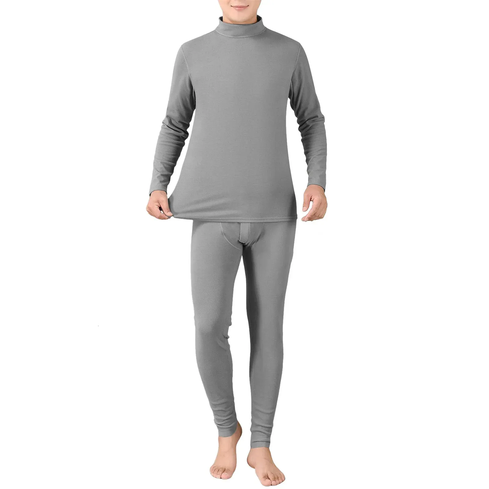 Hombres Forro Polar Térmico Long Johns Manga Larga Top Bottom Ropa - Foto 11