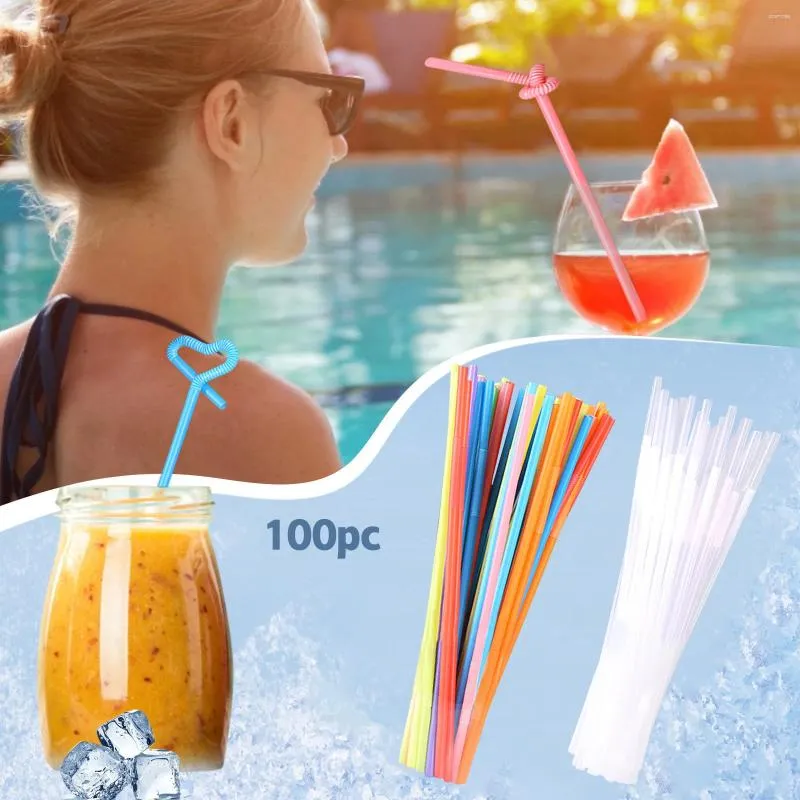 Kaşık Rengi Yaratıcı Tip Pp Smoothie Düz 26cm Meyve Suyu İçecek Süt Çay