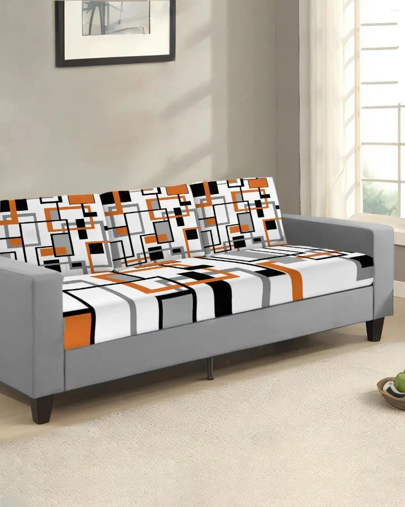 Stol täcker nordiska retro medeltida geometriska abstrakt orange säte kudde täcke soffa skydds sträcka avtagbara slipcovers