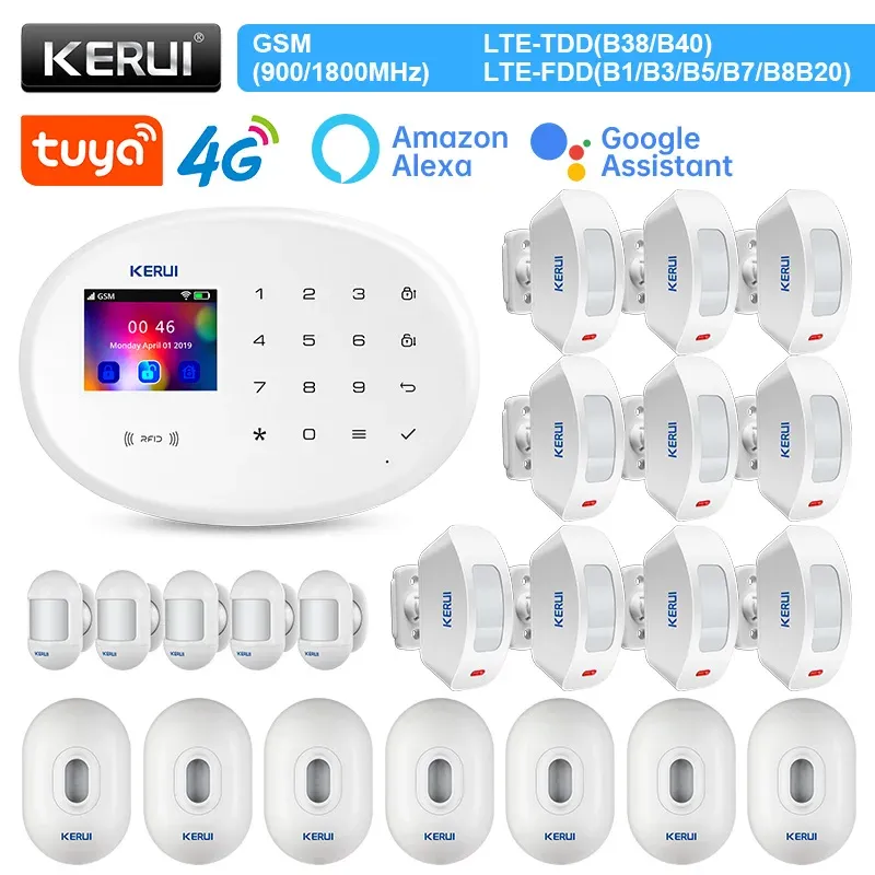 Zestawy Kerui W204 4G GSM WIFI SYSTEMY SYSTEMU SYSTEMOWEGO PRACOWANIA Z TUYA SMART / SMART Life App