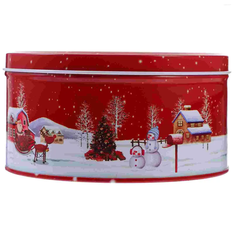 Bouteilles de rangement Boîte de Noël Boîte de bonbons Sweet Container Cookie Tins avec couvercles Conteneurs en filet