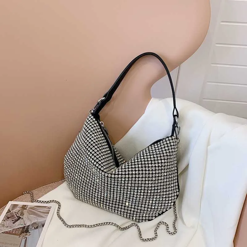 Tassen Niche Super A Water Bright Diamond Dames Instagram mode een schouder onderarm netizens live uitgezonden handheld Crossbody tas