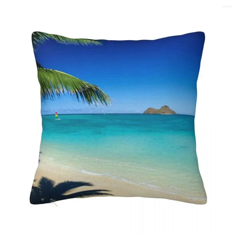 Îles Mokulua Pillow à Lanikai Beach Throw Couvoirs de luxe Ornement PO personnalisés