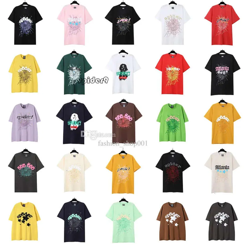 camiseta de aranha 555555 Y2K Spider Tees Men Mulheres Imprima o Hip Hop Fallow Sports Young Thug Wide Camisetas Imprima várias cores camisetas Eursize S/M/L/XL