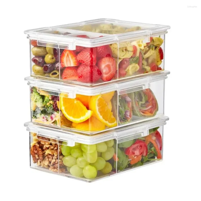 Bouteilles de rangement Bento Box Clear Food Container Ensemble de 3