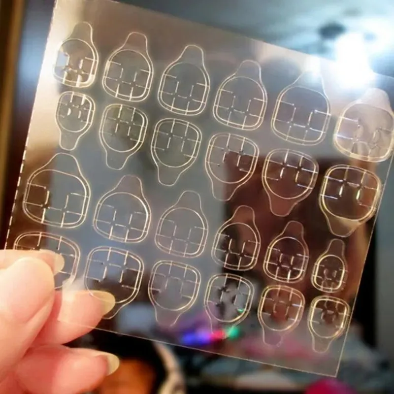 네일 아트 양면 접착제 젤리 접착제 투명한 보이지 않는 스티커 방수 조각 손톱 DIY 장식을위한 젤리 테이프