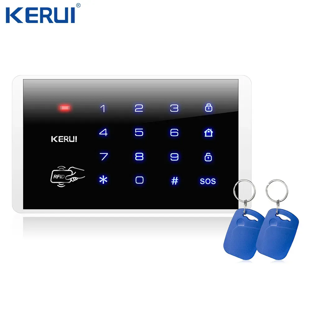 Klavye Kerui K16 Kablosuz RFID Touch Klavye WiFi PS GSM Ev Alarm Sistemi Güvenlik Sistemi 433MHz