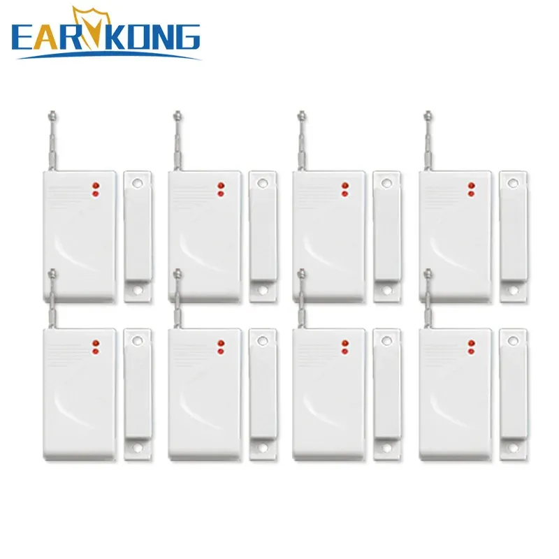 Detector Free Shipping Wireless Home Burglar Security Alarm System Window Magnetic door detector 433MHz 8pcs Alarm System