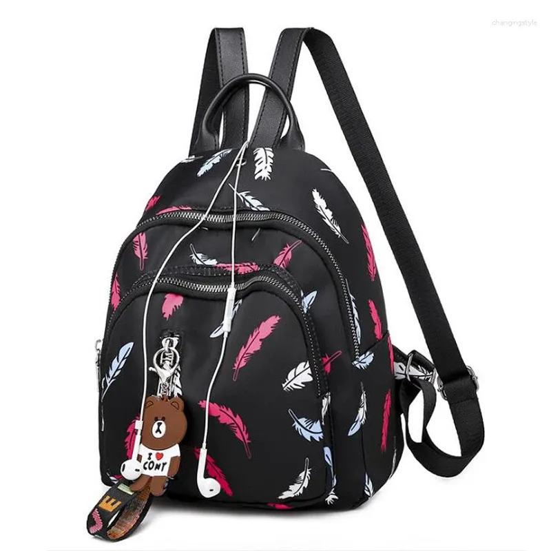 Sacs d'école Femmes Small Sac à dos Rucksack Oxford Sac à épaule imperméable Sac à dos noir pour les adolescentes Étudiant Back Pack Mochila