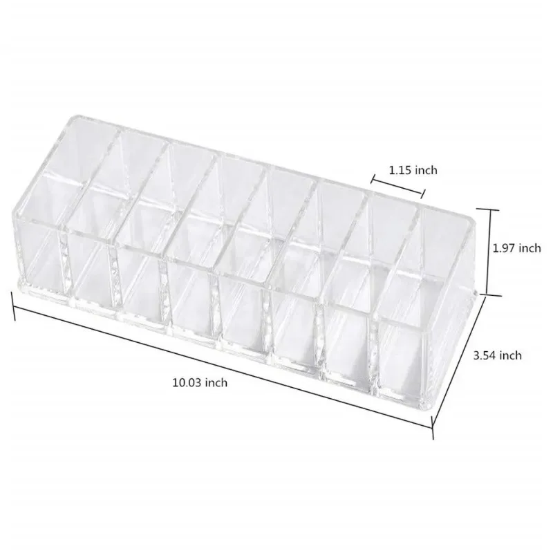 2024 Maquiagem acrílica Compact Powder Holder Bush Shoeshadow Lipstick Organizer 8 slots maquiagem de maquiagem estojo de armazenamento - para maquiagem acrílica