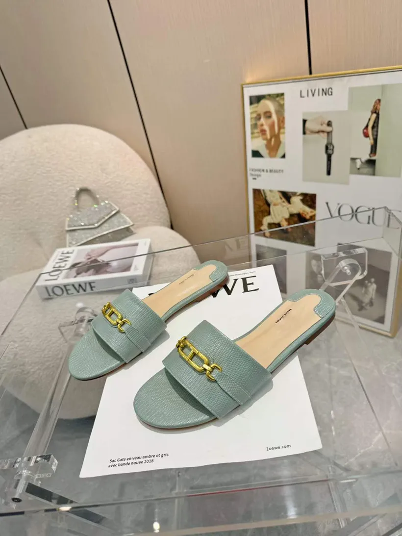 Fashion Women Summer Sandals Slifor Stampato CROC Slide Slide vintage Sliders Italia Classic in pelle Filla in metallo in metallo dedicata Designer Banchet Slipper Box Box Eu 35-42