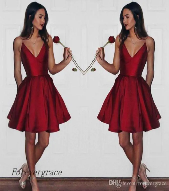 2019 Newest Cheap Short Ruby Homecoming Dress Vintage A Line Ruffles Juniors Sweet 15 Graduation Cocktail Party Dress Plus Size Cu2470292