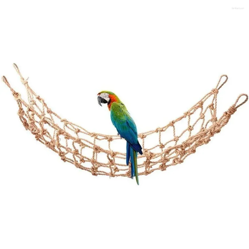 Andere vogels leveren papegaai swing touw vogels hangende klimnet met haak hangmat standaard ladder kauwen speelgymspeelgoed 30x20cm