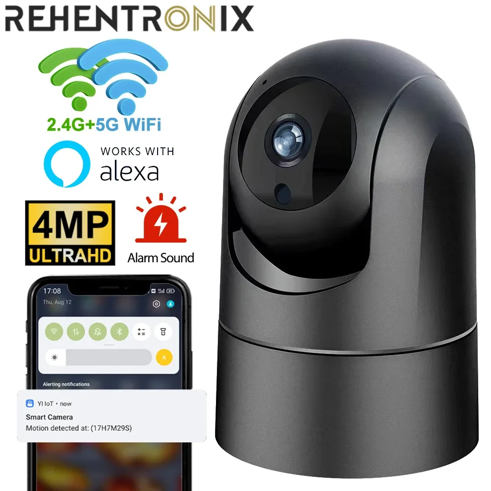 Kamery 2.4G/5G WiFi Surveillance kamera 4MP Smart Home Security Bezprzewodowy wewnętrzny kamera Wi -Fi Automatyczne śledzenie Monitor dziecka Alexa IP Camera