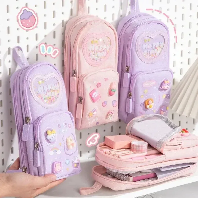 Case di matita kawaii custodia per sacchetto per matita in tela di grande capacità Box per le forniture scolastiche per le ragazze