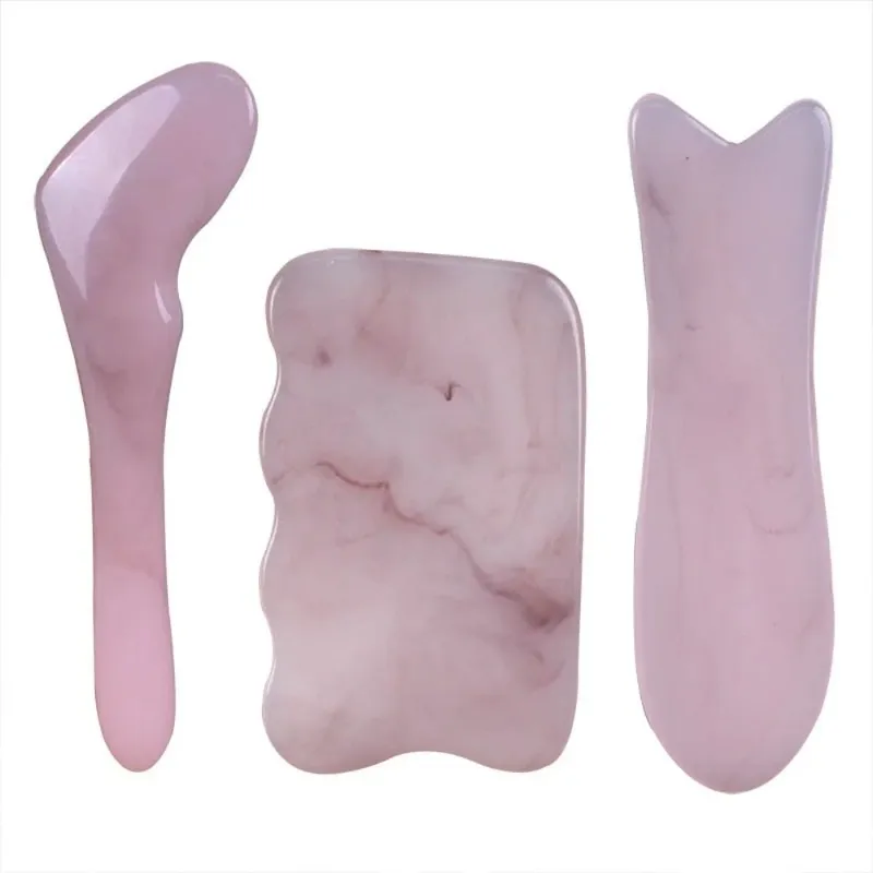 2024 Natural Rose Quartz Jade Gua Sha Board Acupuncture Massage Facial Gouache Pink Quartz Massage Face LiftingStone Guasha Scrapingfor rose quartz gua sha