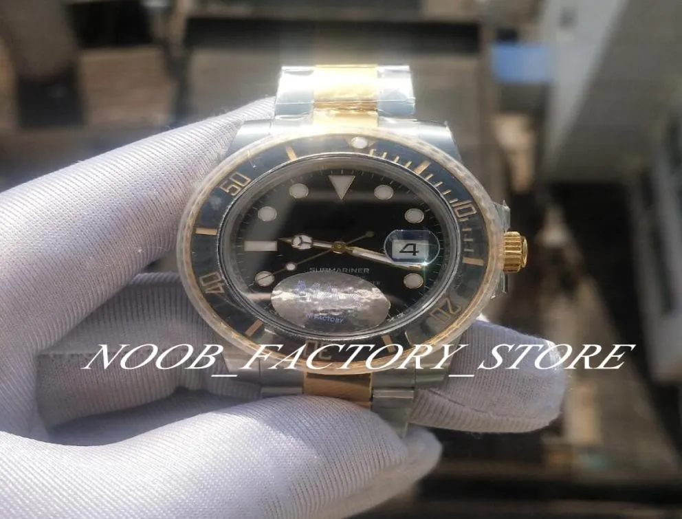 VR Factory Luxury Black Ceramic Bezel Men 18K Real Rap Gold 904L Steel Cal2836自動ムーブメント40mm 116613LN97203 Dive Swim 1391154