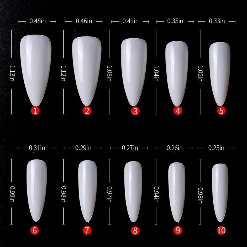 500 datorer Professionella klara balettvatten Drop False Nail Tips Full Cover Press On Nail Artificial Fingernags For Women