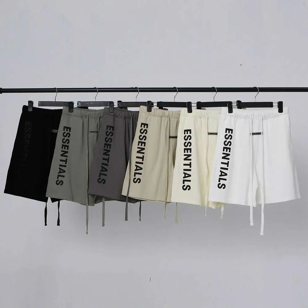 Summer New Trendy Fog Double Thread Ess Drawstring Loose Letter Pressure Glue High Street Shorts