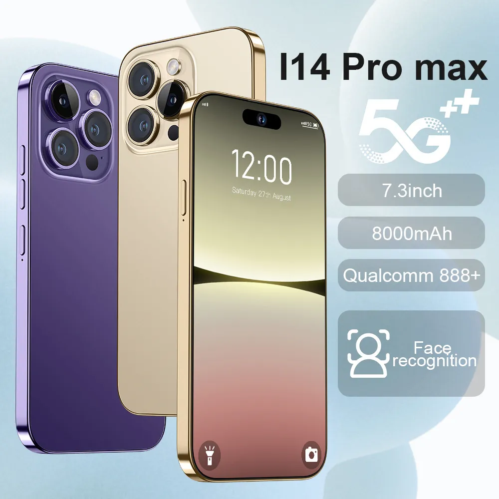 14 Pro Max True 4G All in One Machine 6,65 grand écran 13 millions de pixels 2 Go + 16 Go de smartphone intelligent
