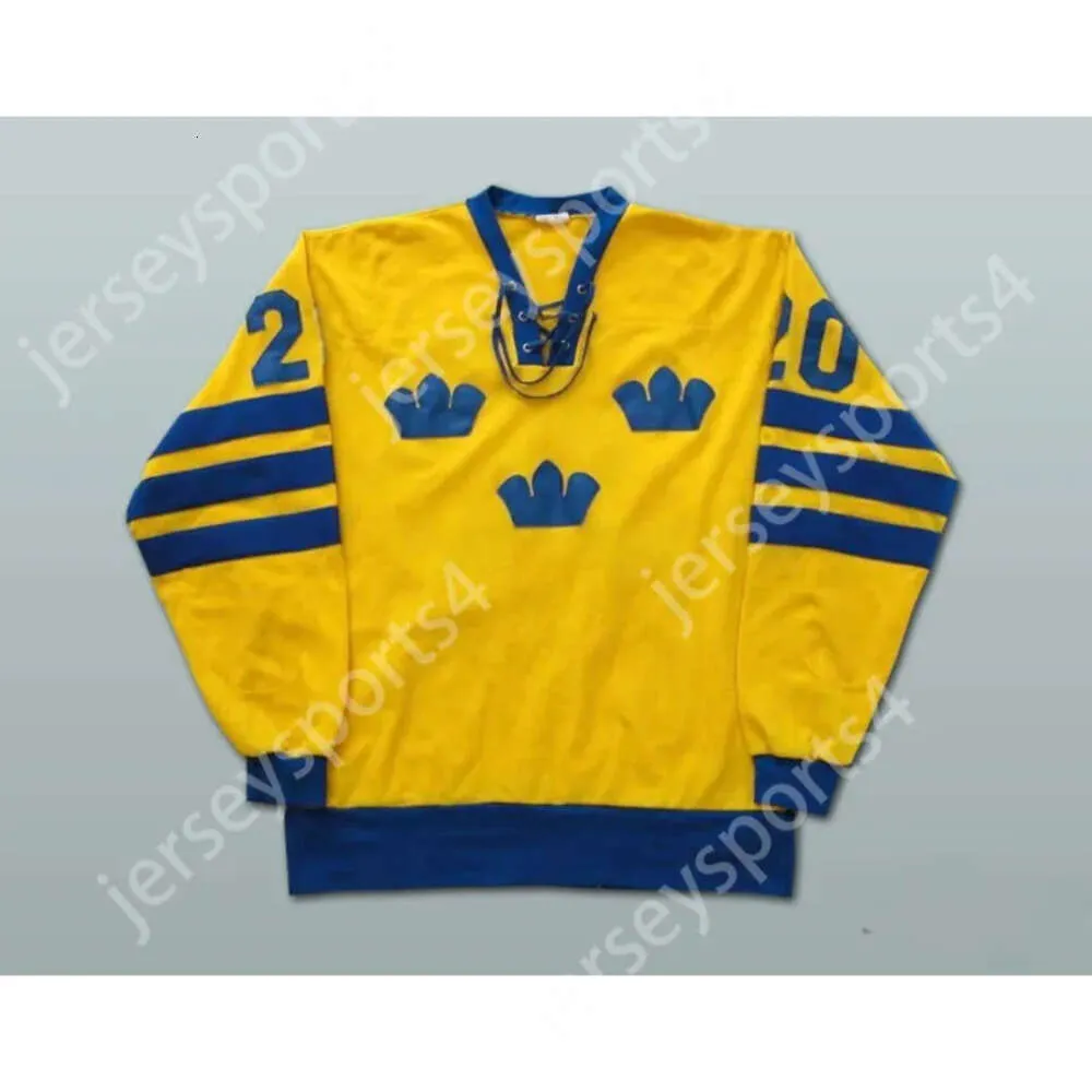 GDSIR Custom Anders Hedberg Team Sweden Hockey Jersey Top Ed S-M-L-XL-XXL-3XL-4XL-5xl-6xl