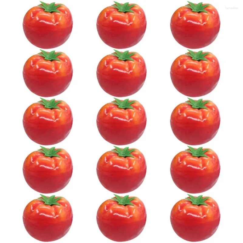 Fleurs décoratives 15 PCS décorer les modèles de tomate artificiels fruits de décoration mousse légumes réalistes