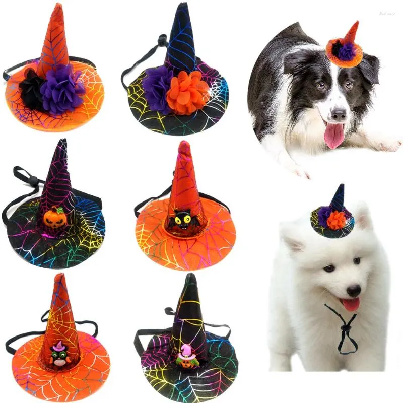 Abbigliamento per cani 10 pezzi di zucca Mago di zucca Hat Halloween Costume Cap Cap Decorazione di moda per piccolo gatto