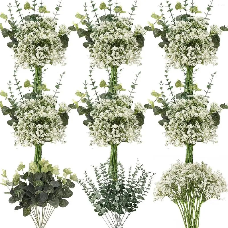 Dekoratif Çiçekler 30 Pc Mix Mix yapay yeşil kök kutusu gelini buket düğün çiçek bahçesi yemek masası merkezi ev partisi için set