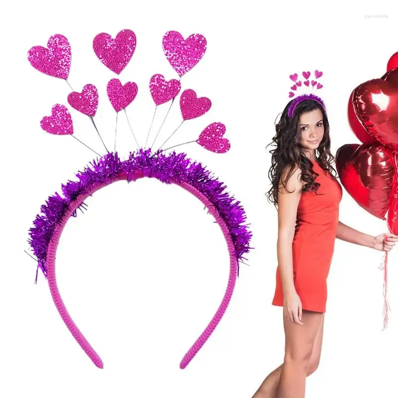 Party Dekoration Liebe Haare Reifen Stylish Herzform Stirnband für Kostüm bequem zu tragen Pailletten Karneval Pography