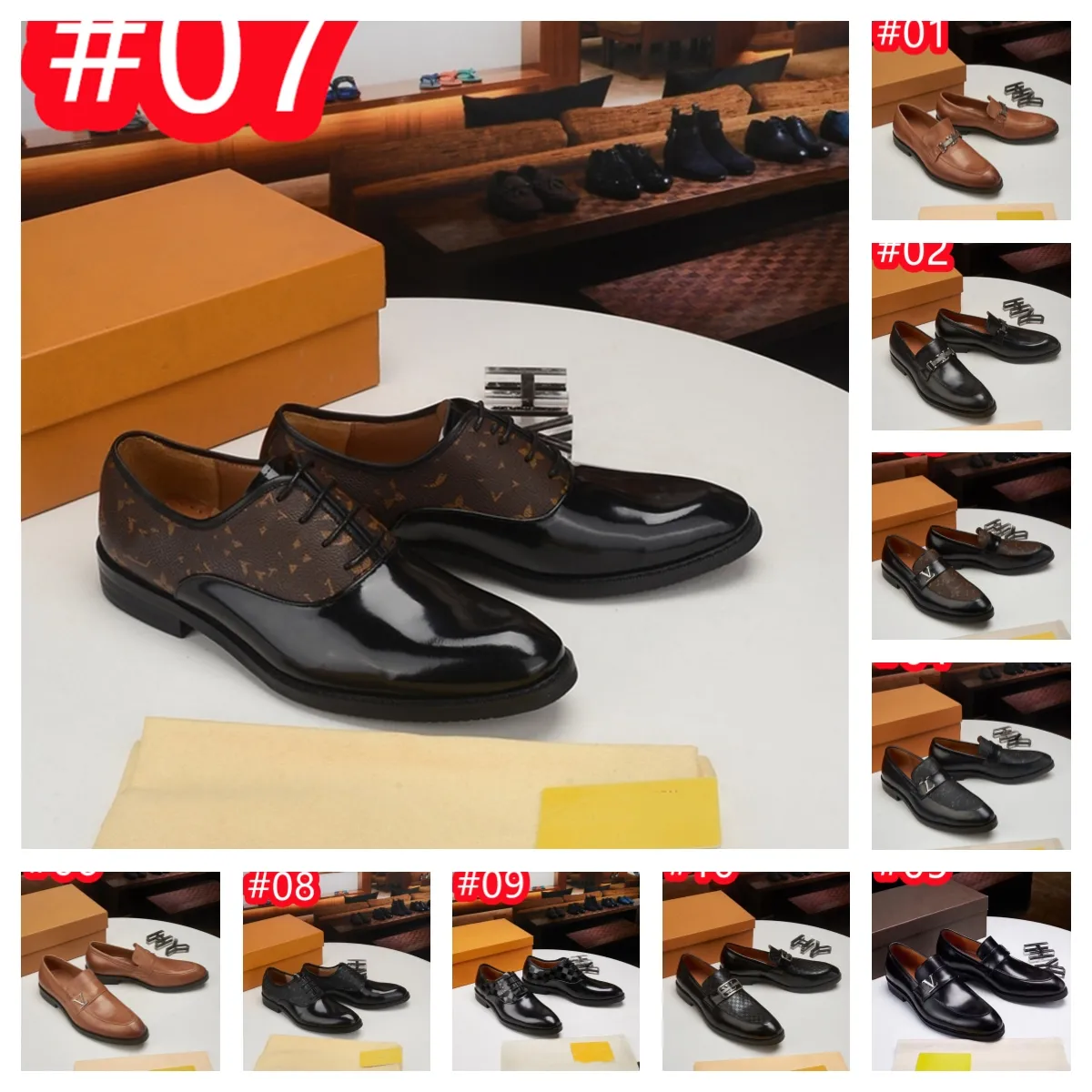 2023 Italiaanse Oxford Tyle Paty Leather trouwschoenen Luxe mannen Leer Leer Oxfords Formele schoenen Handgemaakte schoenen maat 38-46