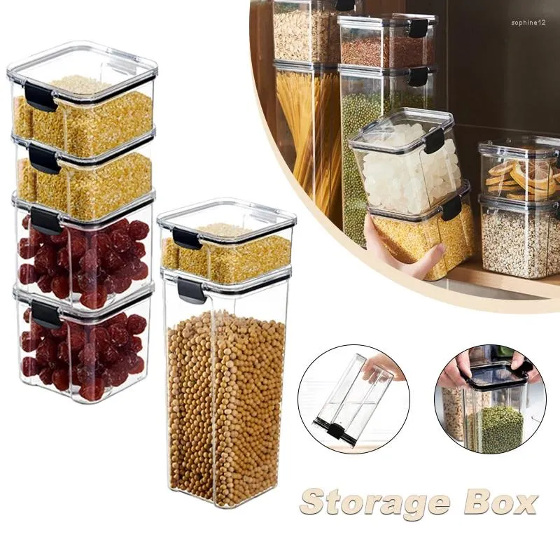 Bouteilles de rangement boîte de cuisine Conteneur d'aliments empilable pour les pots de céréales de pâtes avec couvercles de fruits séchés dans les boîtes de maison