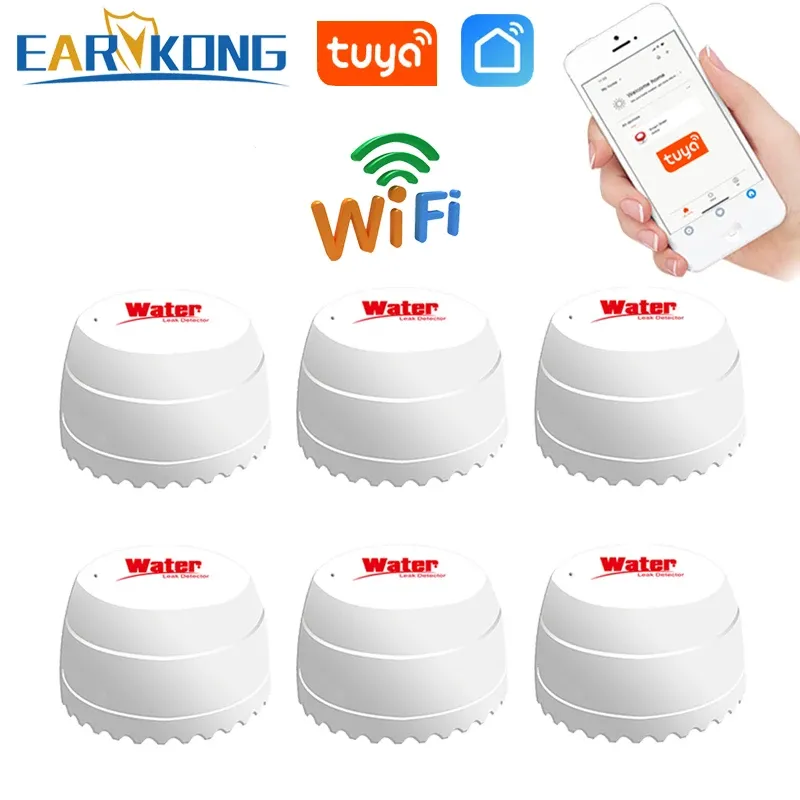 Detector Wifi Leak Detector Water Detector Leakage Sensor Smart Home Alarm Tuyasmart Smart Life APP Flood Alert Overflow Security