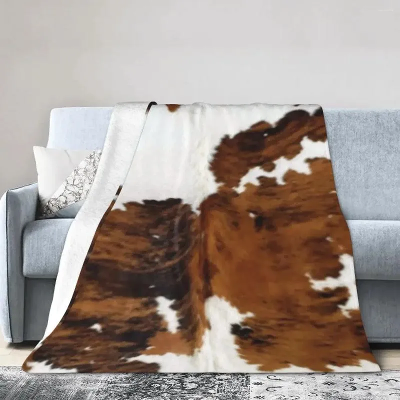 Cobertores Brindle Cow Hide mole quente flanela arremesso de cobertor Plexh para cama sala de estar piquenique para piquenique para casa sofá para casa