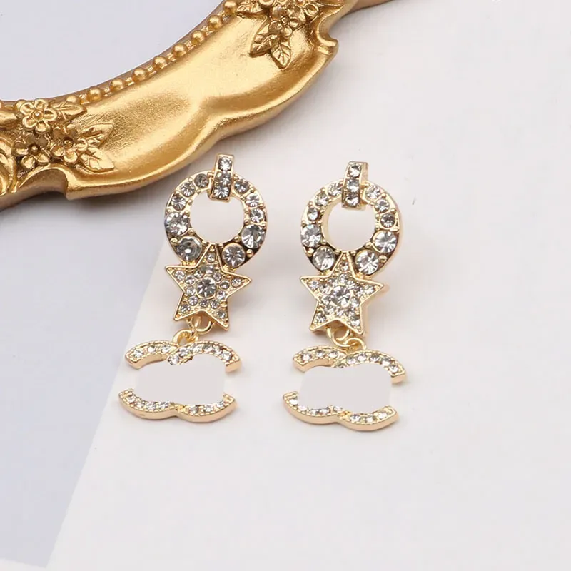20color 18K Gold Plated Letter Stud 925 Silver Brand Designers Geometric Famous Women Crystal Pearl Hoop Earring Jewelry Gift