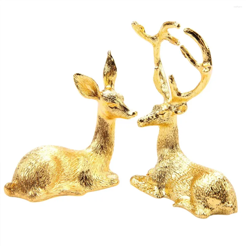 Party Decoration 2 PCS Noble Par Deer Statue Home Decor Collectible Animal Elk