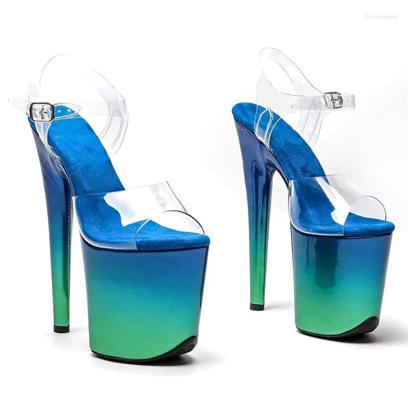 Dance Shoes Women Fashion 20CM/8inches PVC Upper Plating Platform Sexy High Heels Sandals Pole 243