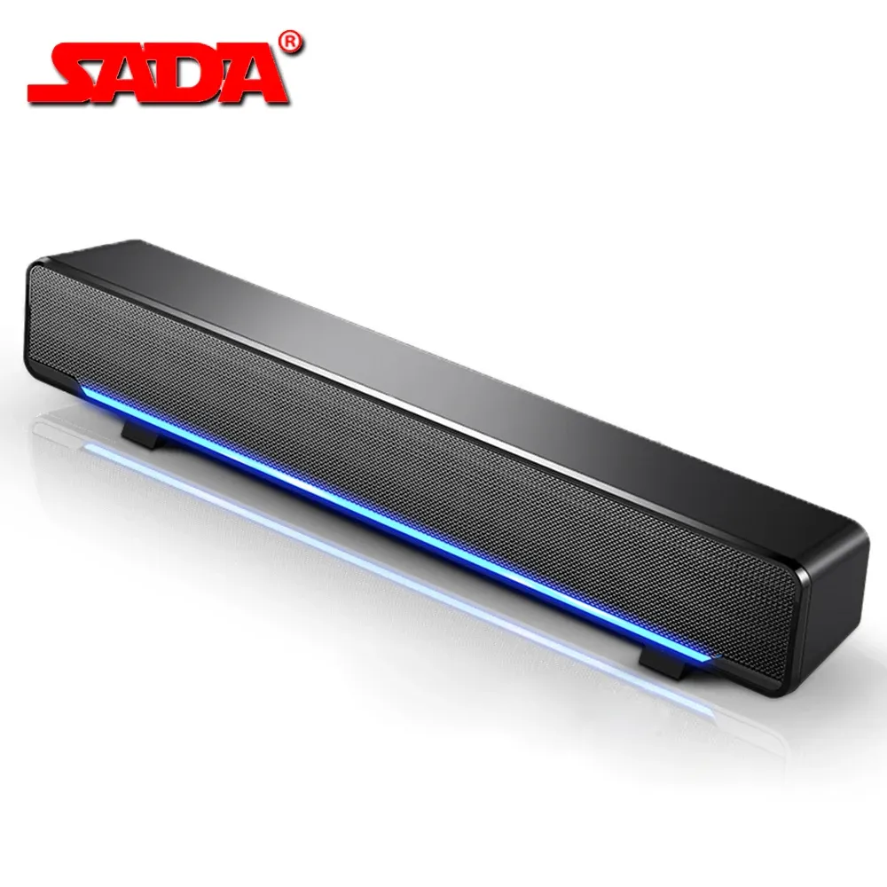 SPREKERS SADA V196 USB Wired Computer Speaker Bar Stereo Subwoofer krachtige muziekspeler Bass Surround Sound Box 3.5mm Audio voor pc -tv