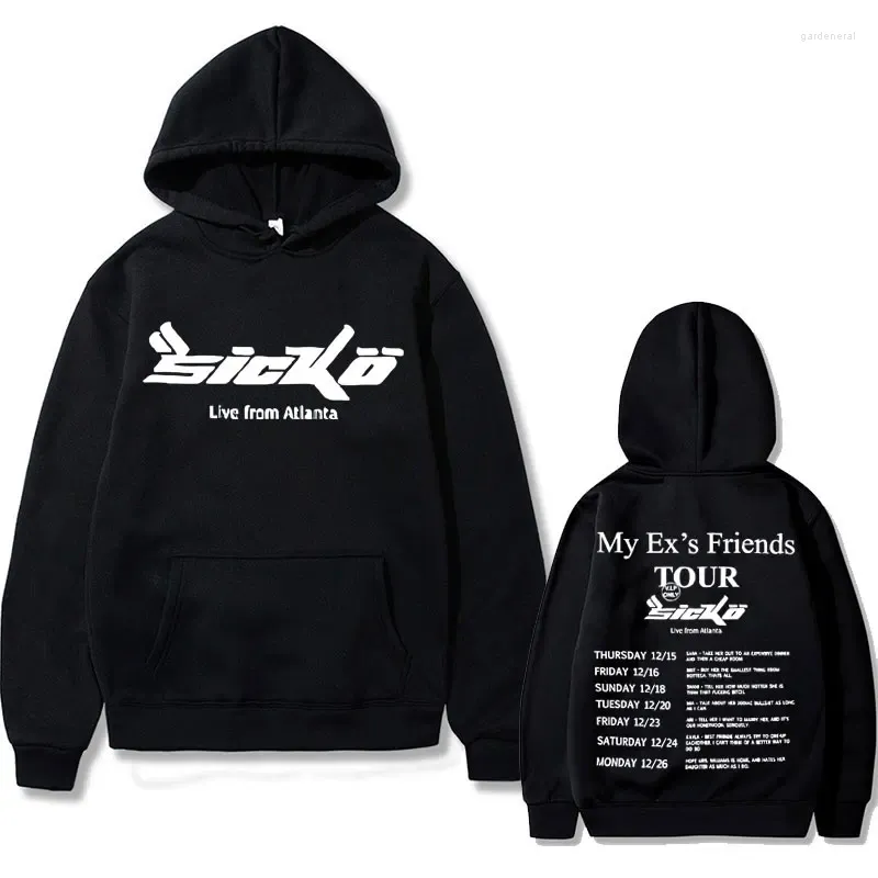 Hoodies masculinos Sicko de Pain My Friends Tour Double Facas Pried Print Men Mulheres Roupas de tamanho grande Hip Hop