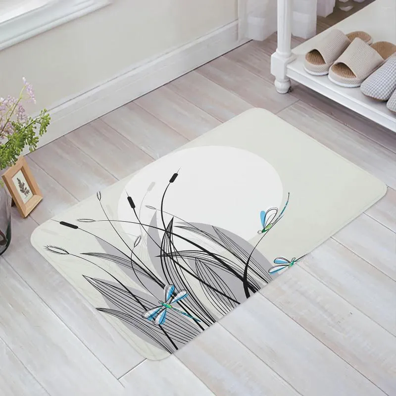 Carpets Dragonfly Flowers Branches Nature Tapis salon Roard Rapier Tapis de sol Mat à coucher Coulet de lit Dormat pour enfants Décoration de la maison