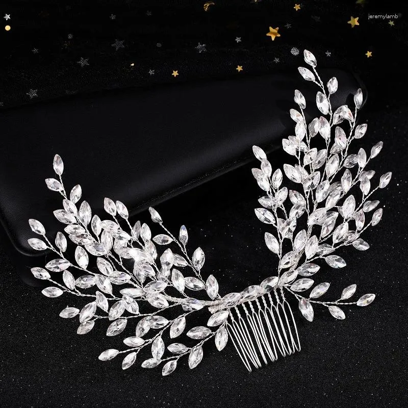 Clips de cheveux Luxury Crystal Peigt Bandband Tiara for Women Bride Rhinestone Bridal Wedding Accessoires Bijoux
