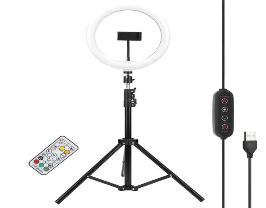 モノポッド10インチLED Fill Light RGB Live Stream Pography Tripode Camara Profesional Tripods279A3809685用デスクトップ三脚