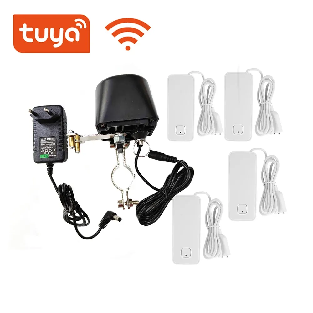 Détecteur WiFi TUYA VALVE Manipulateur 1/2 "Pipeline Intelligent Lien avec Tuya Water Sensor Control Control Protection contre les fuites d'eau