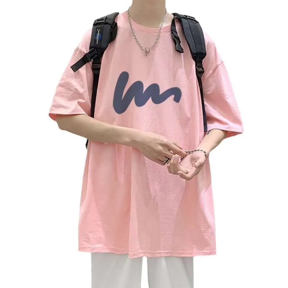 メンズルーズフィッティングトレンディレタープリント半袖のベースシャツ、ハンサムなカジュアルラウンドネックトップのミニマリストの短袖Tシャツ