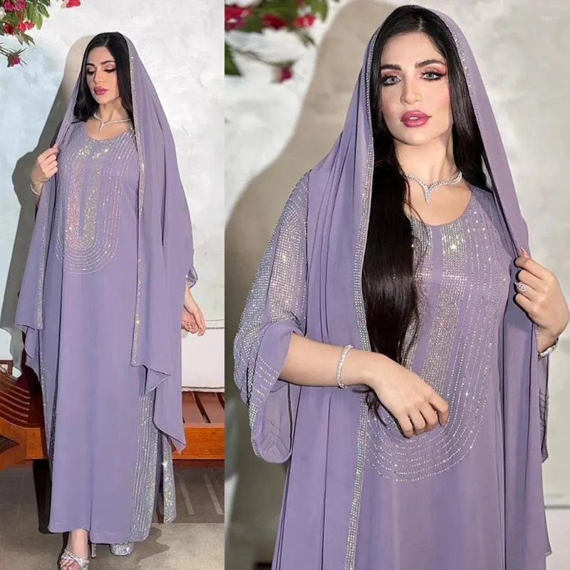 Etnische kleding Eid Party Caftan Marokko diamanten moslimvrouwen hijab maxi jurk kalkoen kaftan dubai saudi ramadan abayas jurken jalabiya